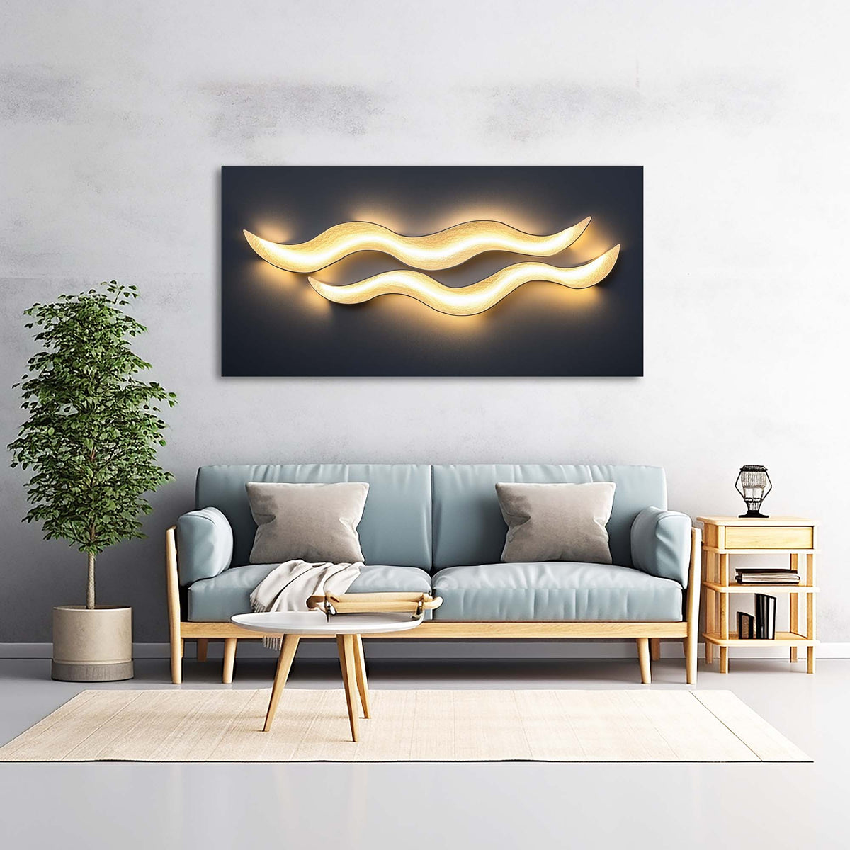 Blue Black and White Abstract Wall Art Modern Canvas Painting Prints Artwork Office Hallway Bedroom Living Room Decor
