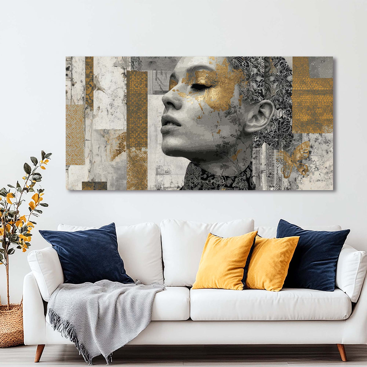 Gold Abstract Abstract Canvas Wall Art for Living Room Prints Artwork Bedroom Office Decor