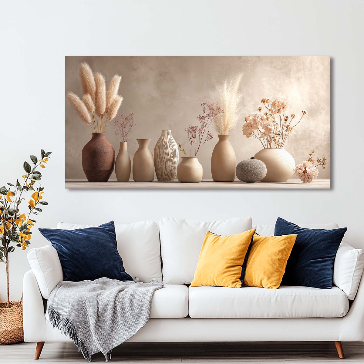 Brown Floral Wall Art Paintings Print Canvas Painting Prints Modern Artwork Office Living Room Over the Couch Bedroom Decor