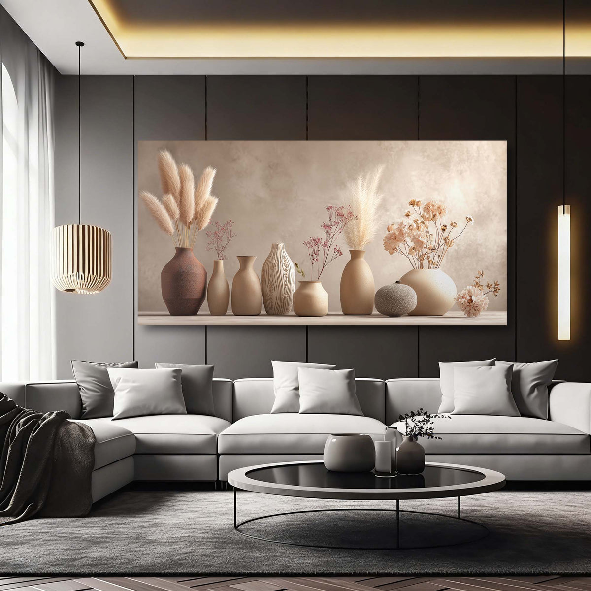 Brown Floral Wall Art Paintings Print Canvas Painting Prints Modern Artwork Office Living Room Over the Couch Bedroom Decor