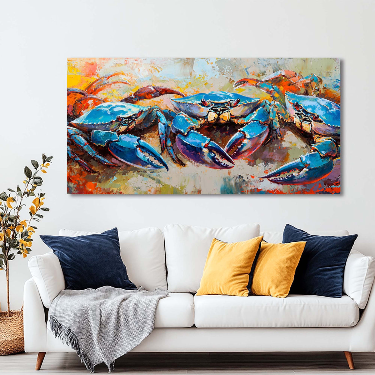 Navy Blue Coastal Animals Wall Art Canvas Painting Prints Artwor Office Bedroom Living Room Decor