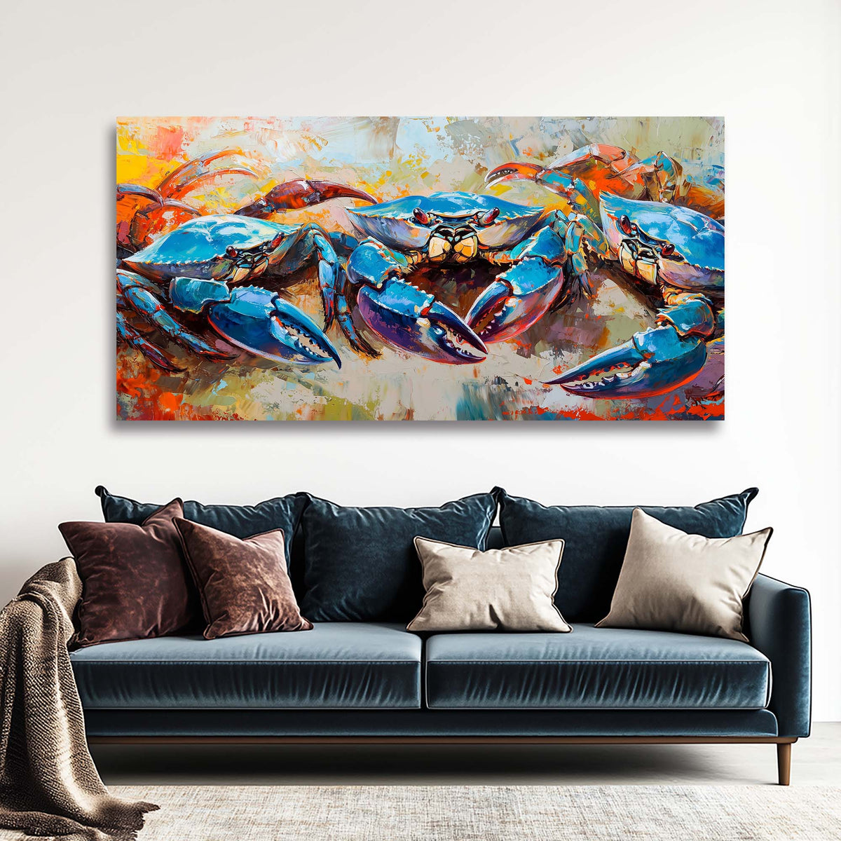 Navy Blue Coastal Animals Wall Art Canvas Painting Prints Artwor Office Bedroom Living Room Decor