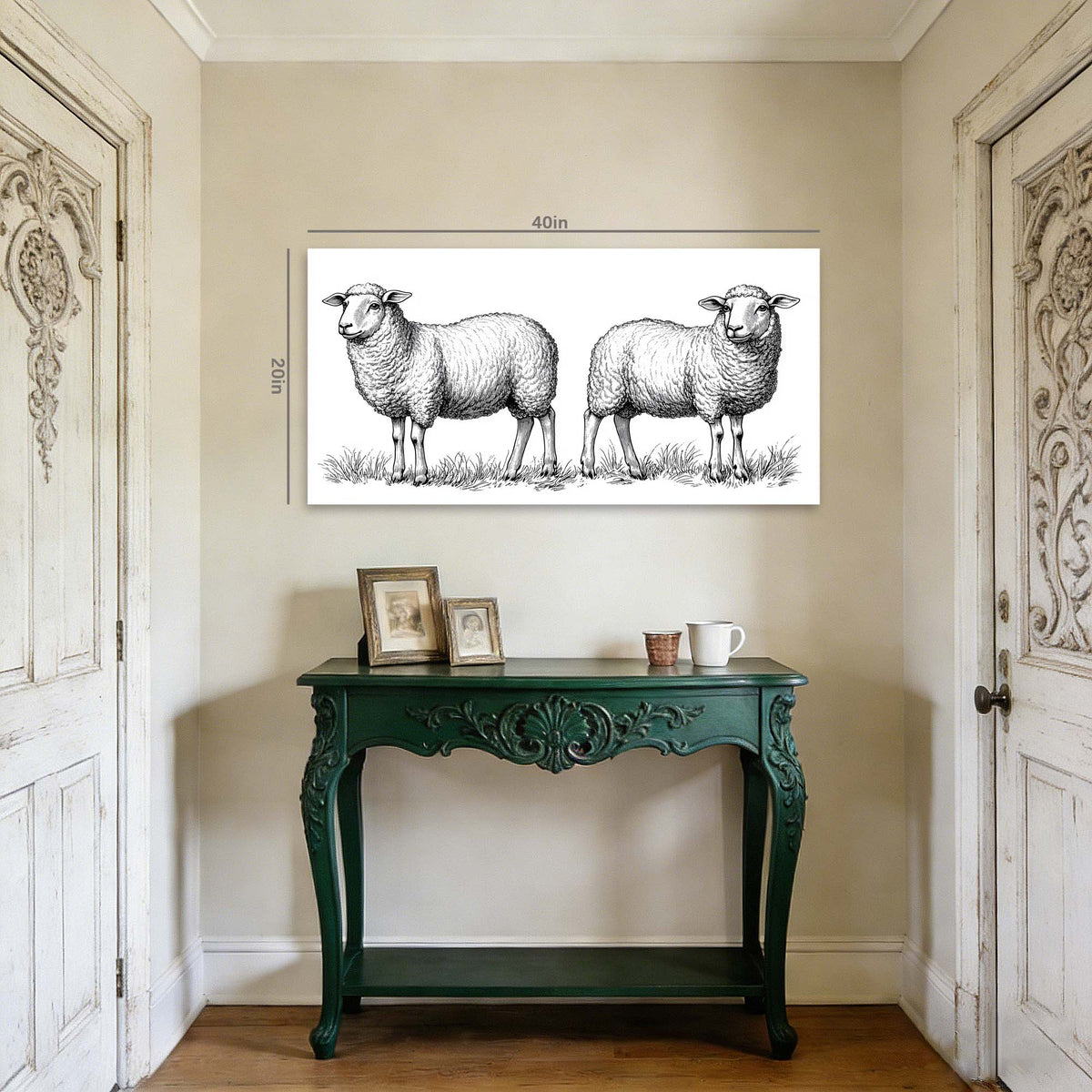 Khaki Black and White Animals Wall Art Art Deco Painting Prints Canvas Artwork Living Room Family Bedroom Office Decor