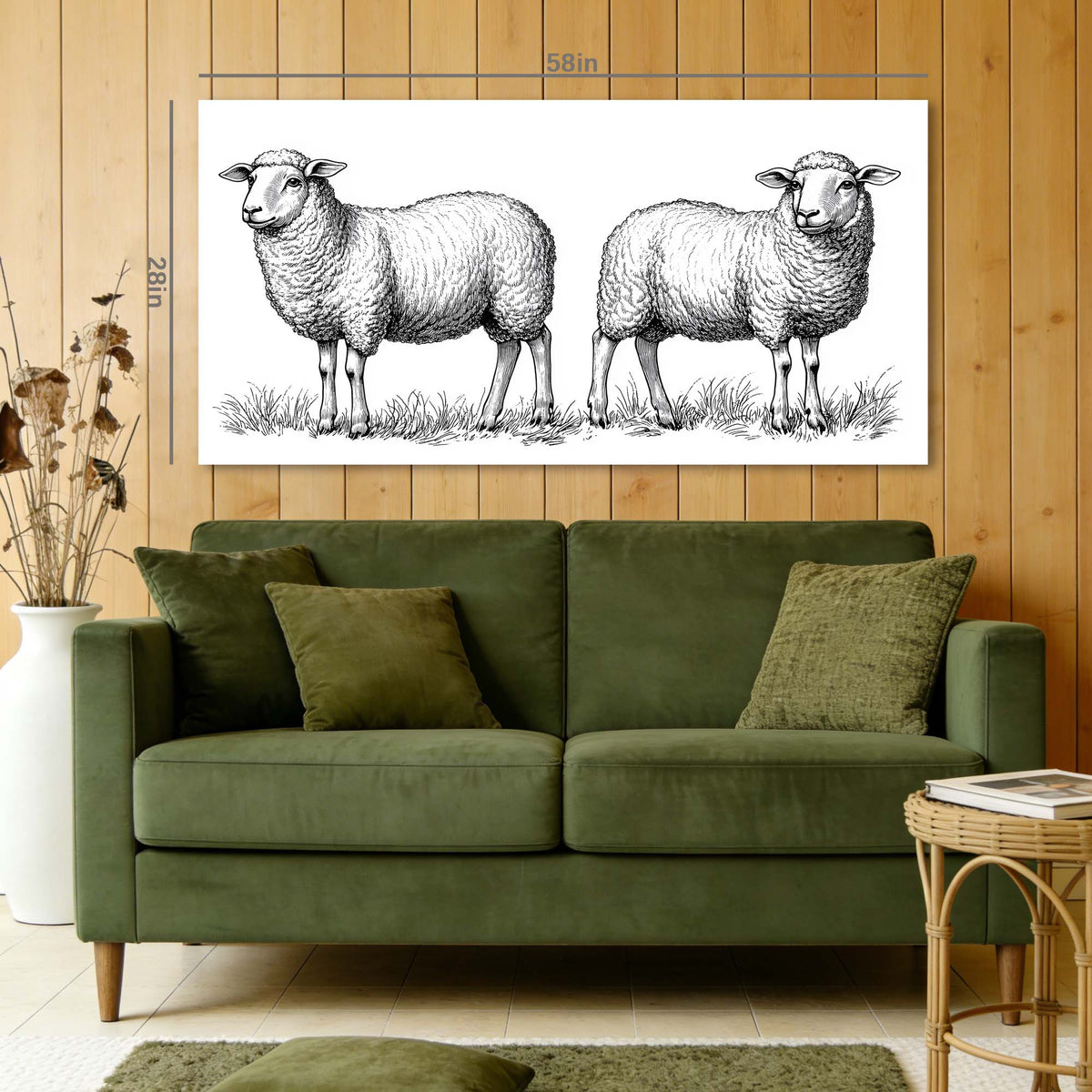 Khaki Black and White Animals Wall Art Art Deco Painting Prints Canvas Artwork Living Room Family Bedroom Office Decor