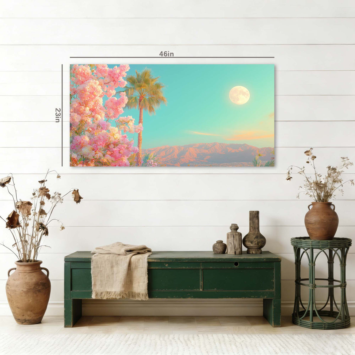 Pink Tropical Floral Wall Art Art Deco Painting Prints Canvas Artwork Living Room Family Bedroom Office Decor