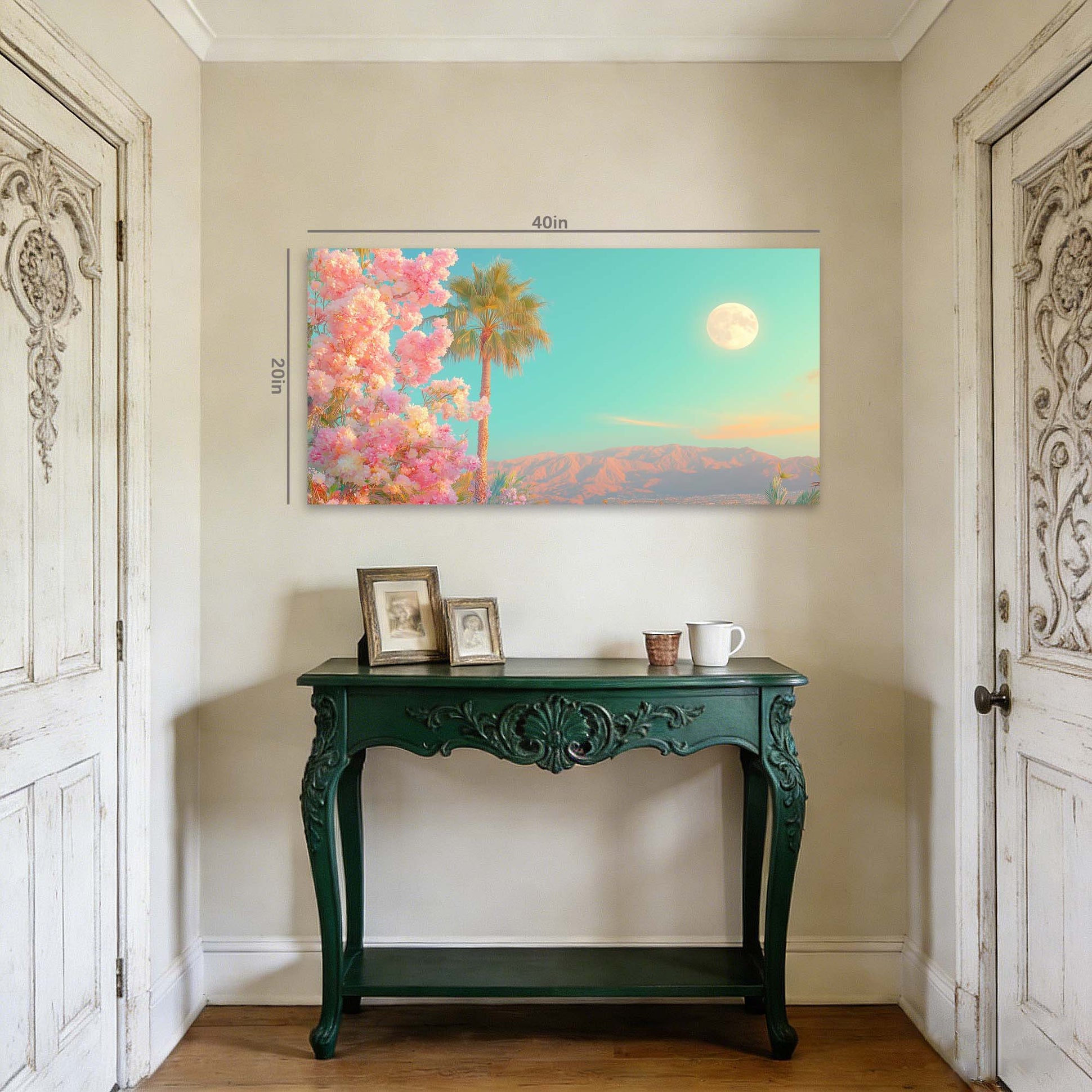 Pink Tropical Floral Wall Art Art Deco Painting Prints Canvas Artwork Living Room Family Bedroom Office Decor