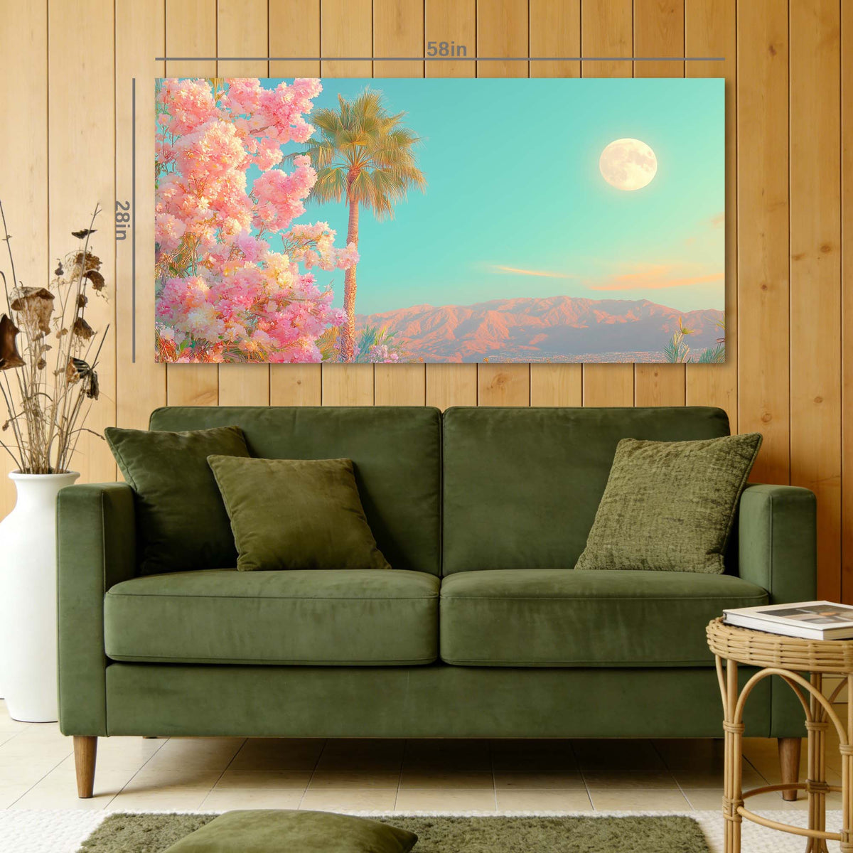 Pink Tropical Floral Wall Art Art Deco Painting Prints Canvas Artwork Living Room Family Bedroom Office Decor