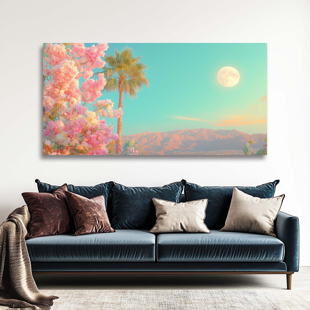 Pink Tropical Floral Wall Art Art Deco Painting Prints Canvas Artwork Living Room Family Bedroom Office Decor