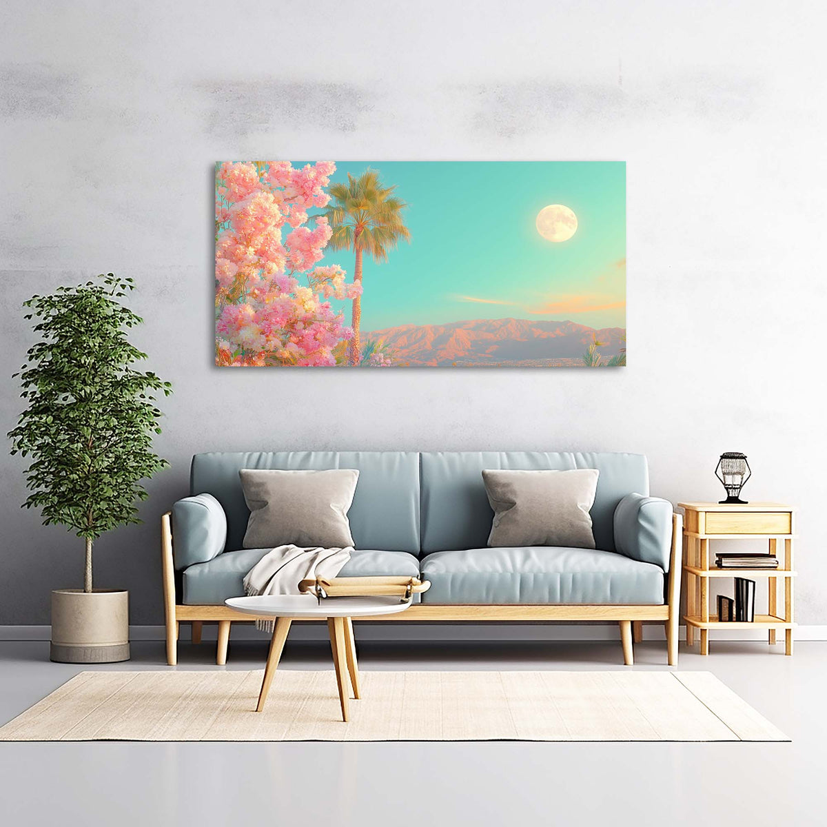 Pink Tropical Floral Wall Art Art Deco Painting Prints Canvas Artwork Living Room Family Bedroom Office Decor