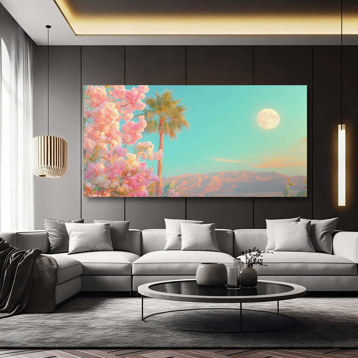 Pink Tropical Floral Wall Art Art Deco Painting Prints Canvas Artwork Living Room Family Bedroom Office Decor