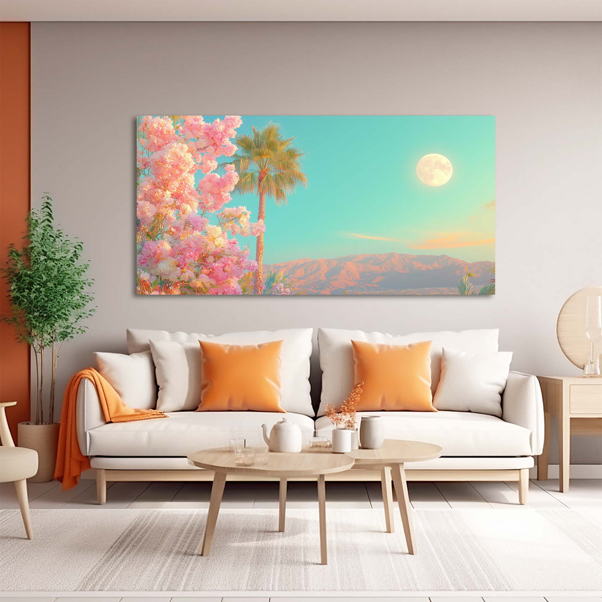 Pink Tropical Floral Wall Art Art Deco Painting Prints Canvas Artwork Living Room Family Bedroom Office Decor