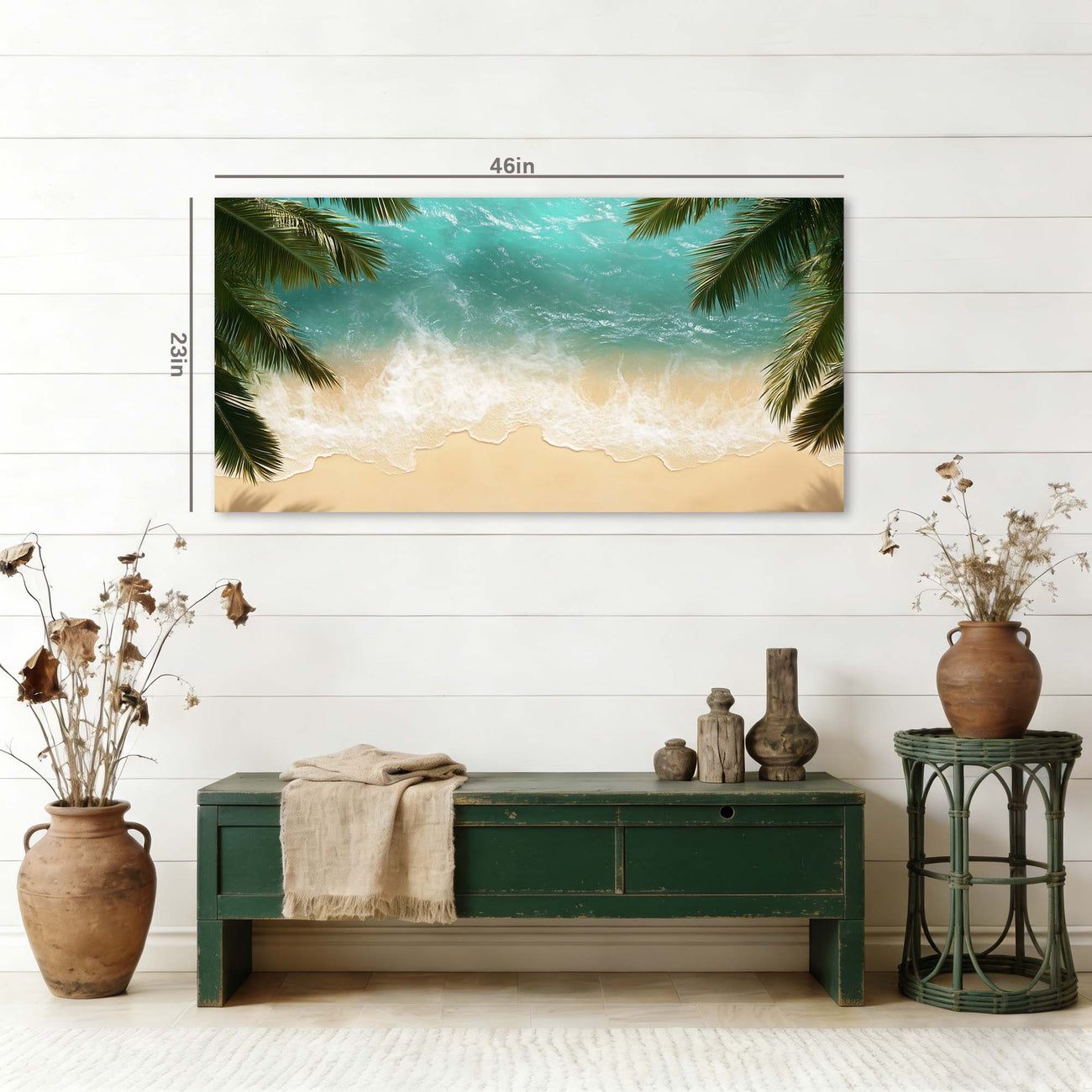 Blue Tropical Nature Wall Art Art Deco Painting Prints Canvas Artwork Living Room Family Bedroom Office Decor