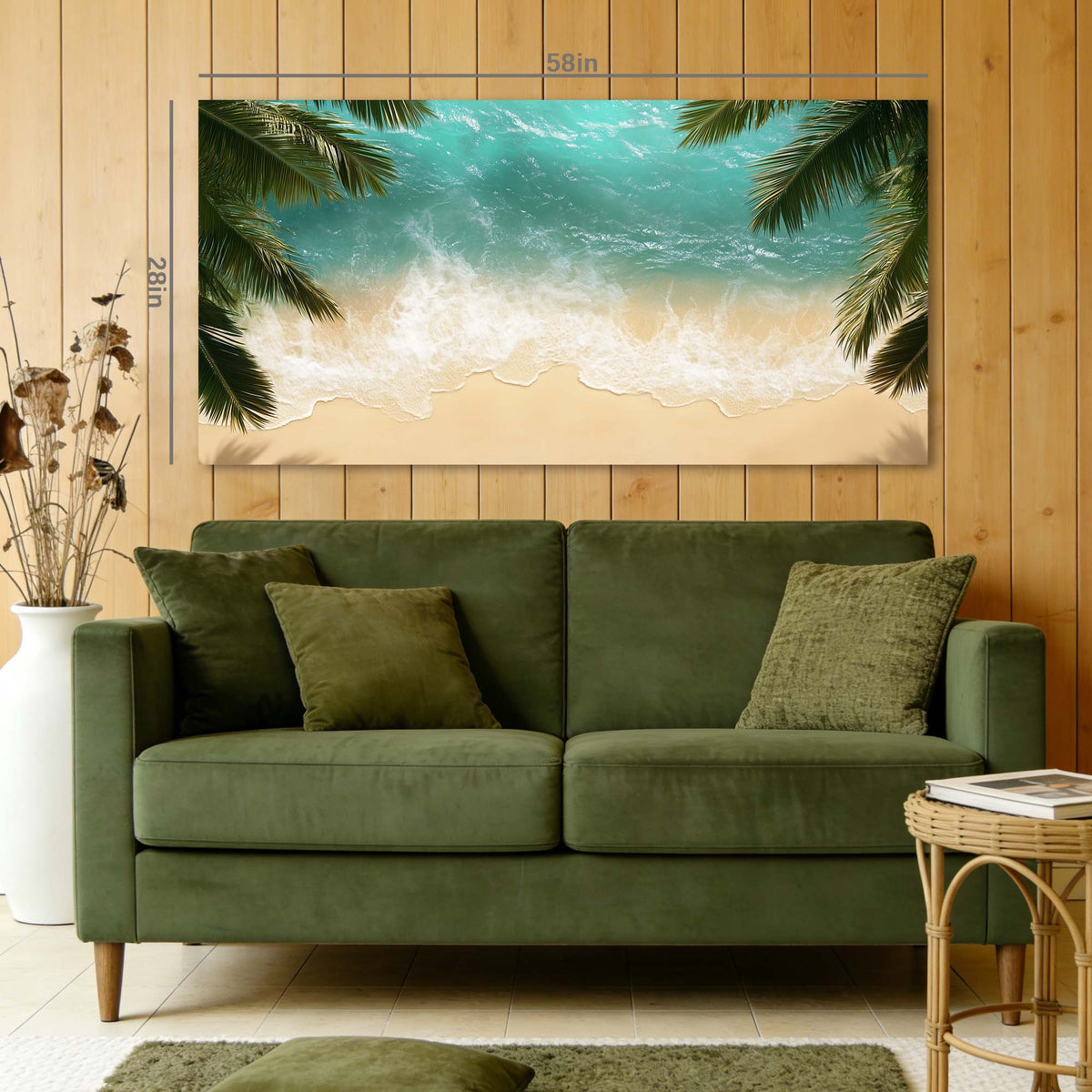 Blue Tropical Nature Wall Art Art Deco Painting Prints Canvas Artwork Living Room Family Bedroom Office Decor