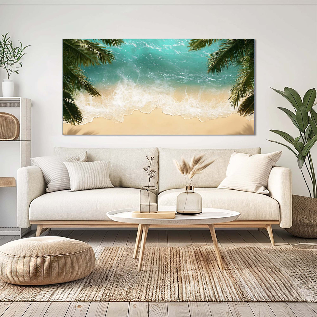 Blue Tropical Nature Wall Art Art Deco Painting Prints Canvas Artwork Living Room Family Bedroom Office Decor