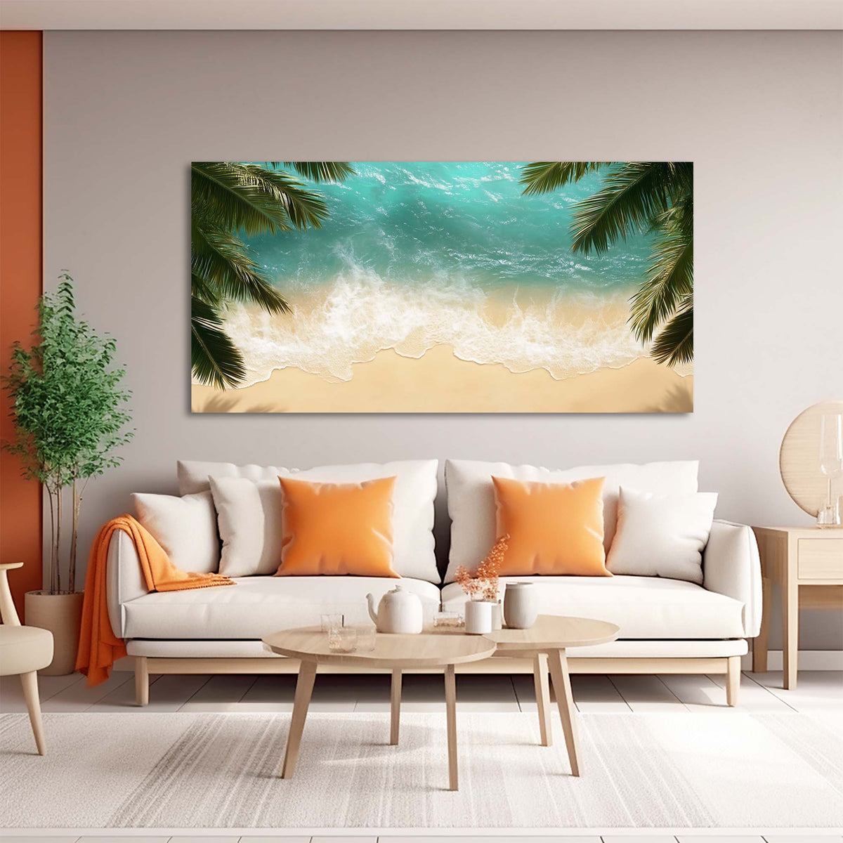 Blue Tropical Nature Wall Art Art Deco Painting Prints Canvas Artwork Living Room Family Bedroom Office Decor