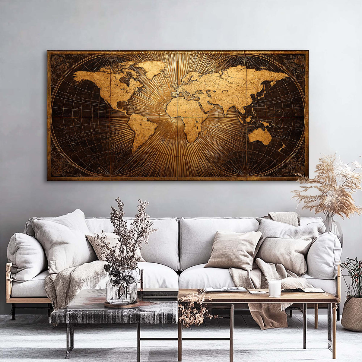 Navy Blue Maps Wall Art Paintings Print Canvas Painting Prints Modern Artwork Office Living Room Over the Couch Bedroom Decor