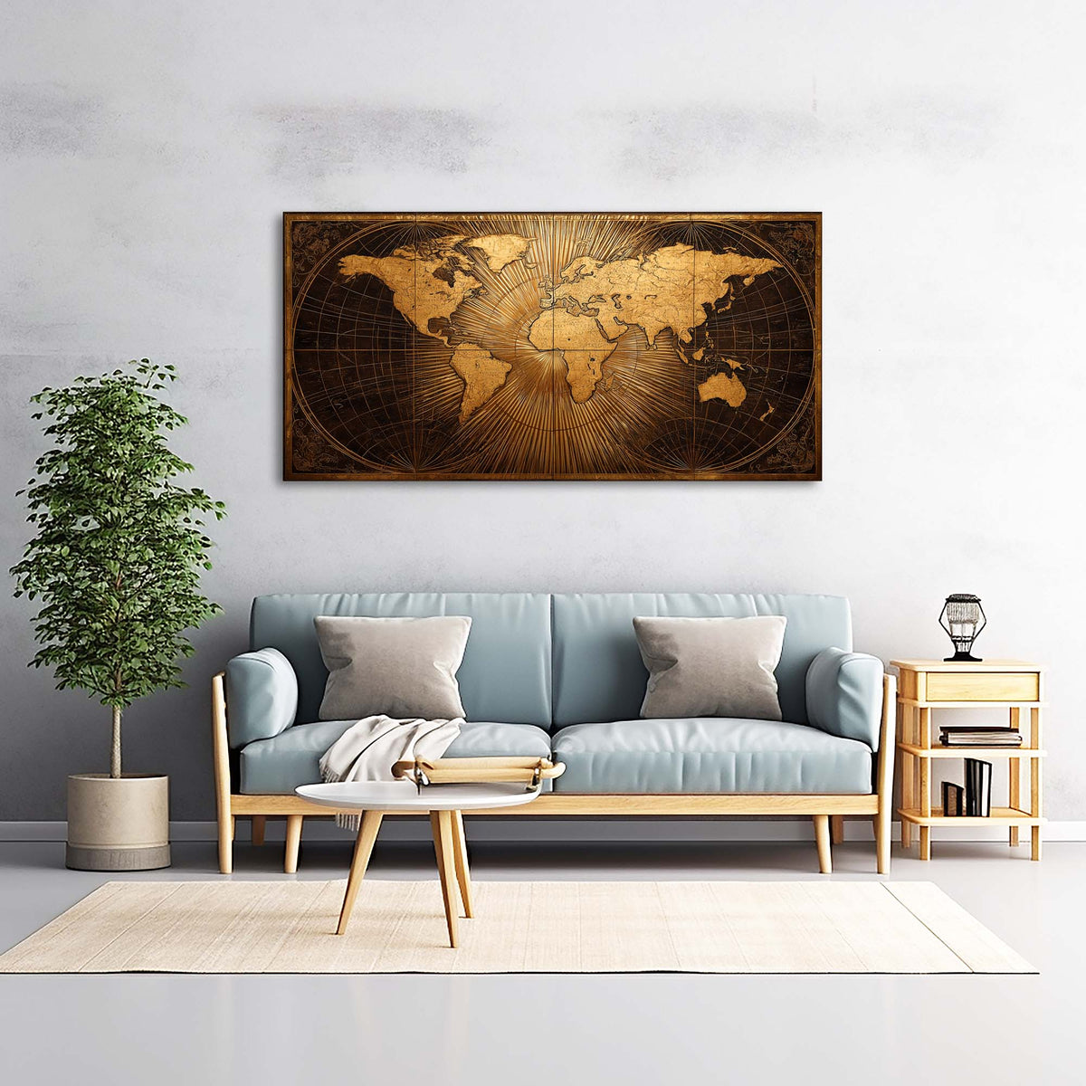 Navy Blue Maps Wall Art Paintings Print Canvas Painting Prints Modern Artwork Office Living Room Over the Couch Bedroom Decor