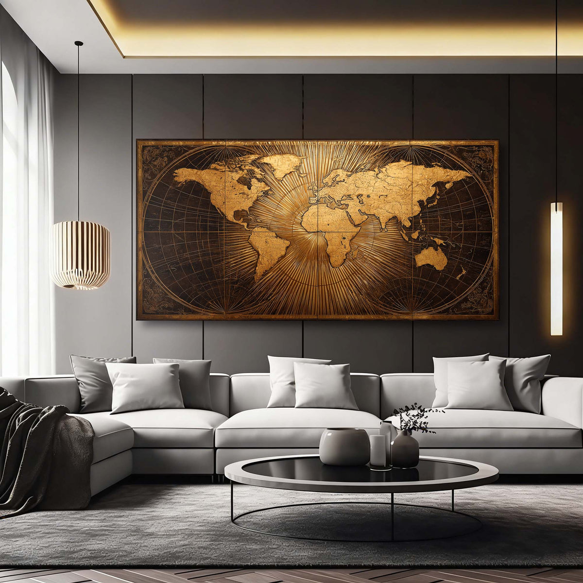 Navy Blue Maps Wall Art Paintings Print Canvas Painting Prints Modern Artwork Office Living Room Over the Couch Bedroom Decor