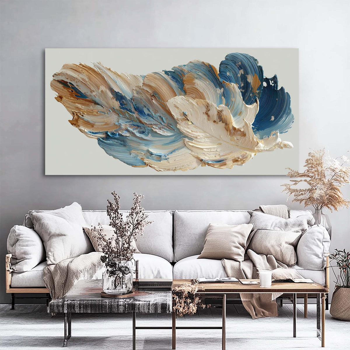Beige Abstract Abstract Wall Art Modern Canvas Painting Prints Artwork Office Hallway Bedroom Living Room Decor