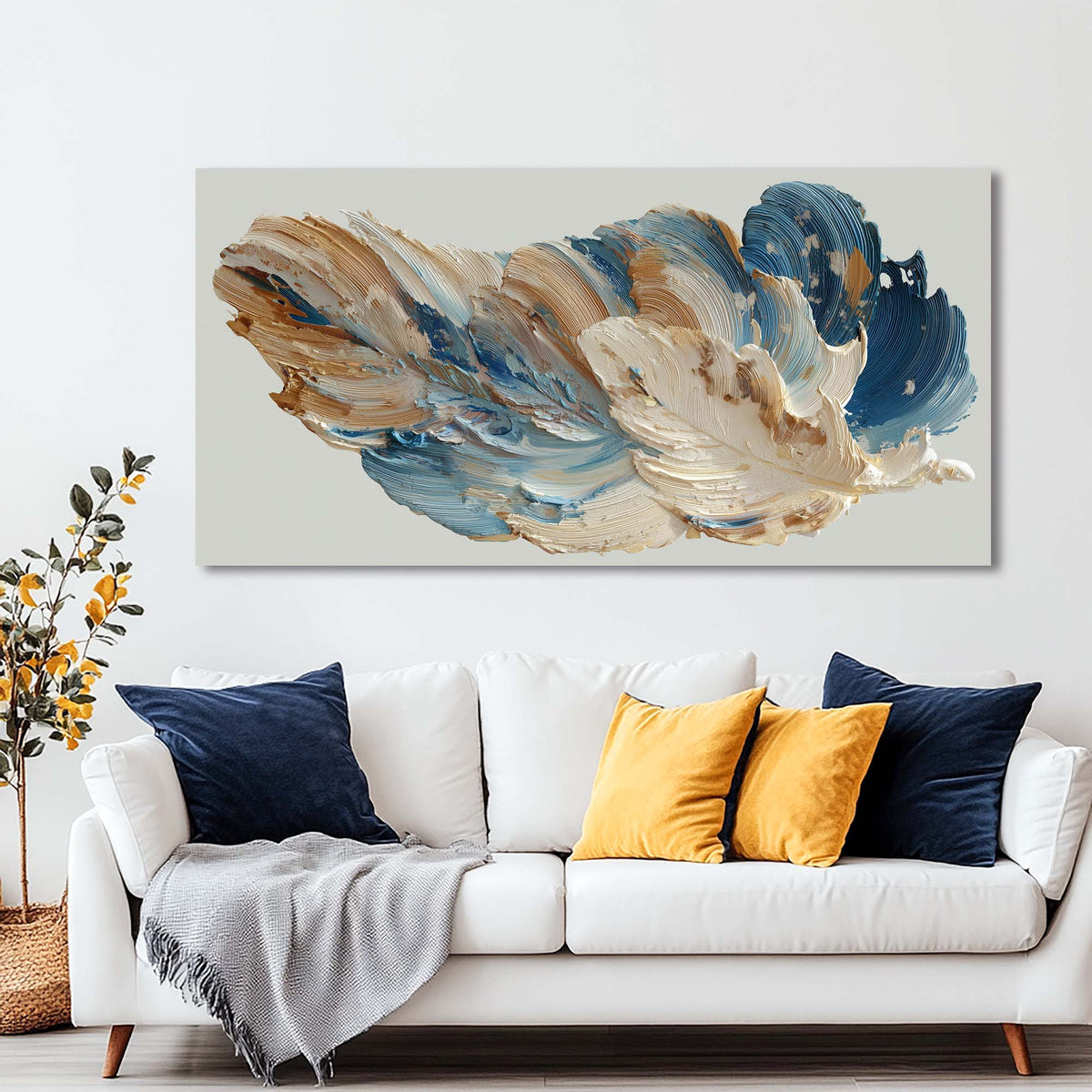 Beige Abstract Abstract Wall Art Modern Canvas Painting Prints Artwork Office Hallway Bedroom Living Room Decor