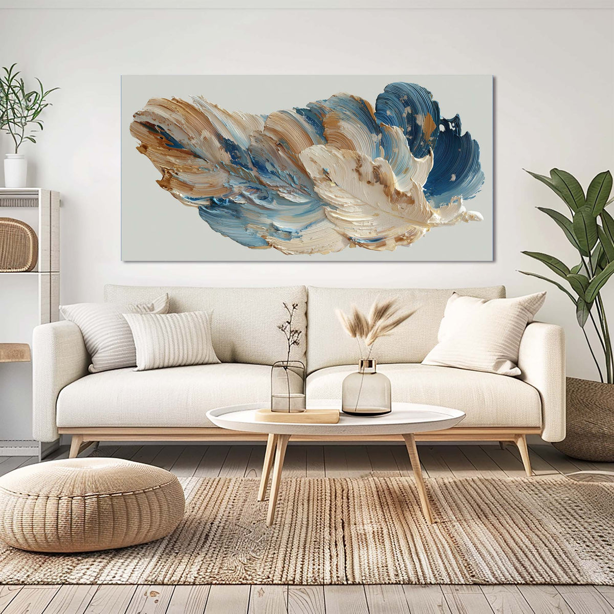 Beige Abstract Abstract Wall Art Modern Canvas Painting Prints Artwork Office Hallway Bedroom Living Room Decor