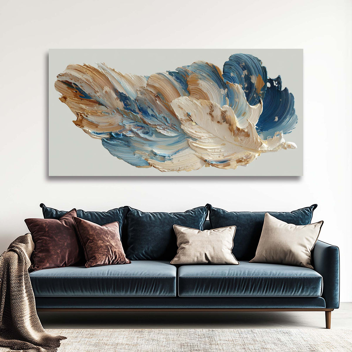 Beige Abstract Abstract Wall Art Modern Canvas Painting Prints Artwork Office Hallway Bedroom Living Room Decor