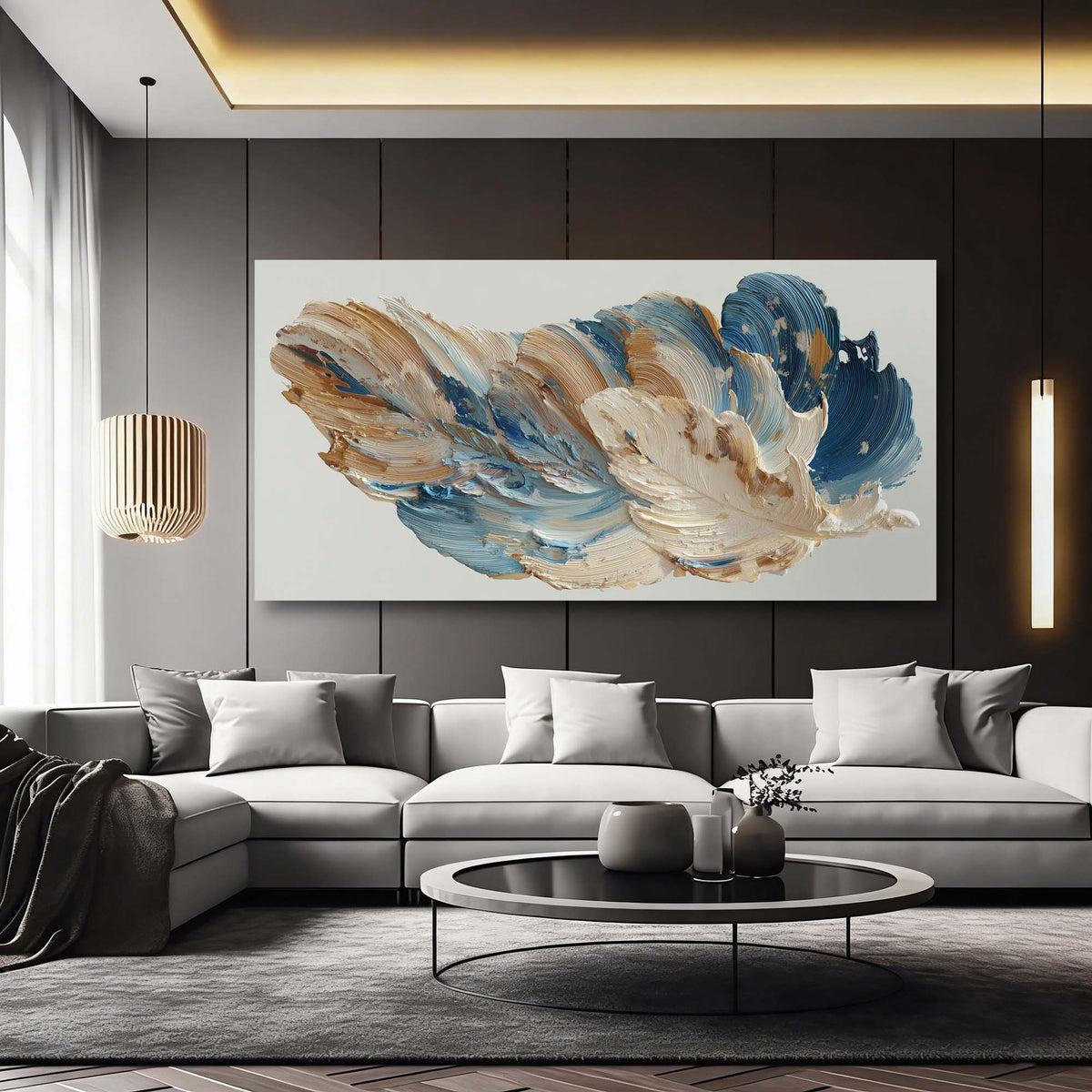 Beige Abstract Abstract Wall Art Modern Canvas Painting Prints Artwork Office Hallway Bedroom Living Room Decor