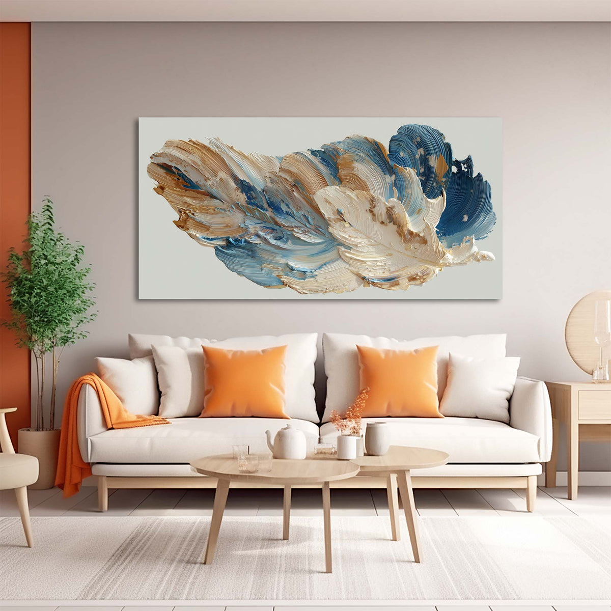 Beige Abstract Abstract Wall Art Modern Canvas Painting Prints Artwork Office Hallway Bedroom Living Room Decor