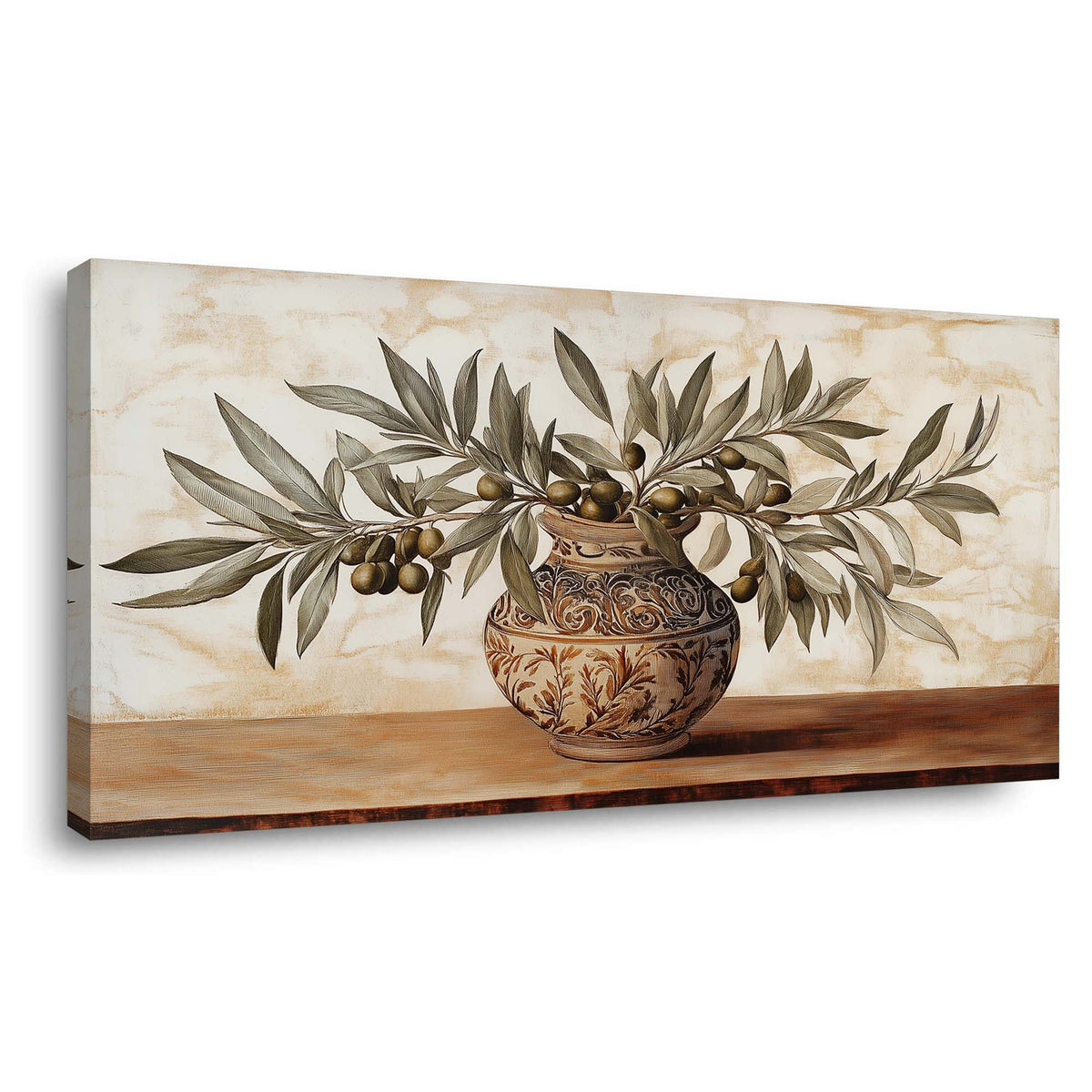 Olive Vintage Floral Wall Art Canvas Painting Prints Artwor Office Bedroom Living Room Decor
