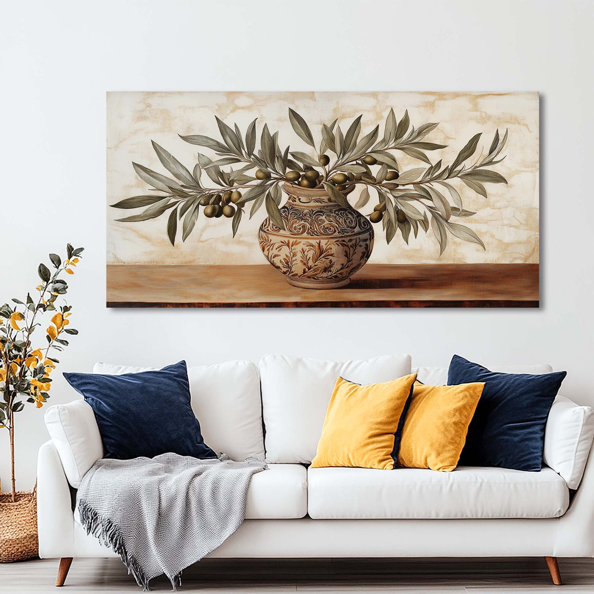 Olive Vintage Floral Wall Art Canvas Painting Prints Artwor Office Bedroom Living Room Decor