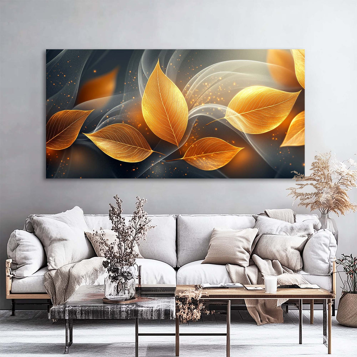 Gold Fantasy Abstract Canvas Wall Art for Living Room Prints Artwork Bedroom Office Decor