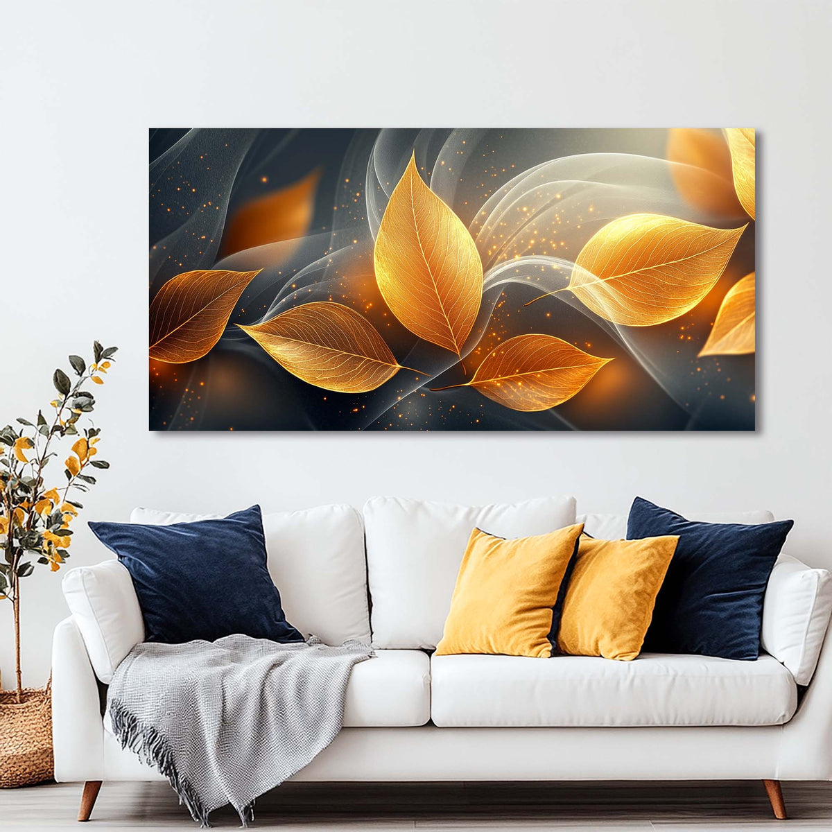 Gold Fantasy Abstract Canvas Wall Art for Living Room Prints Artwork Bedroom Office Decor