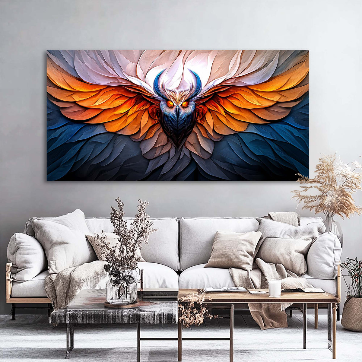 Orange Fantasy Abstract Canvas Wall Art for Living Room Prints Artwork Bedroom Office Decor