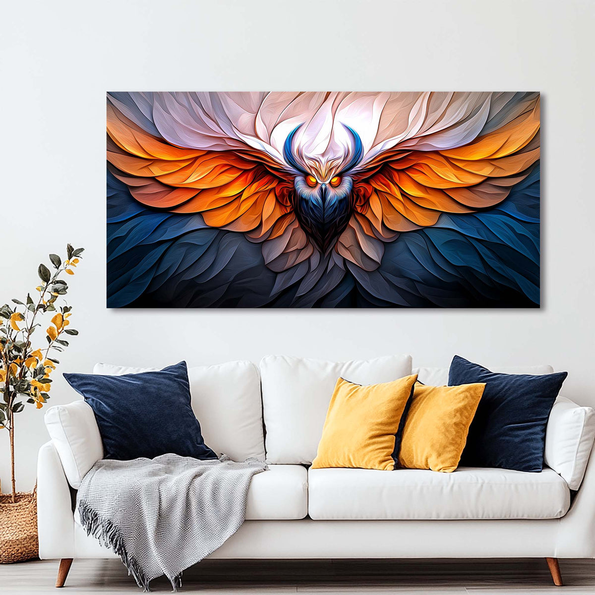 Orange Fantasy Abstract Canvas Wall Art for Living Room Prints Artwork Bedroom Office Decor