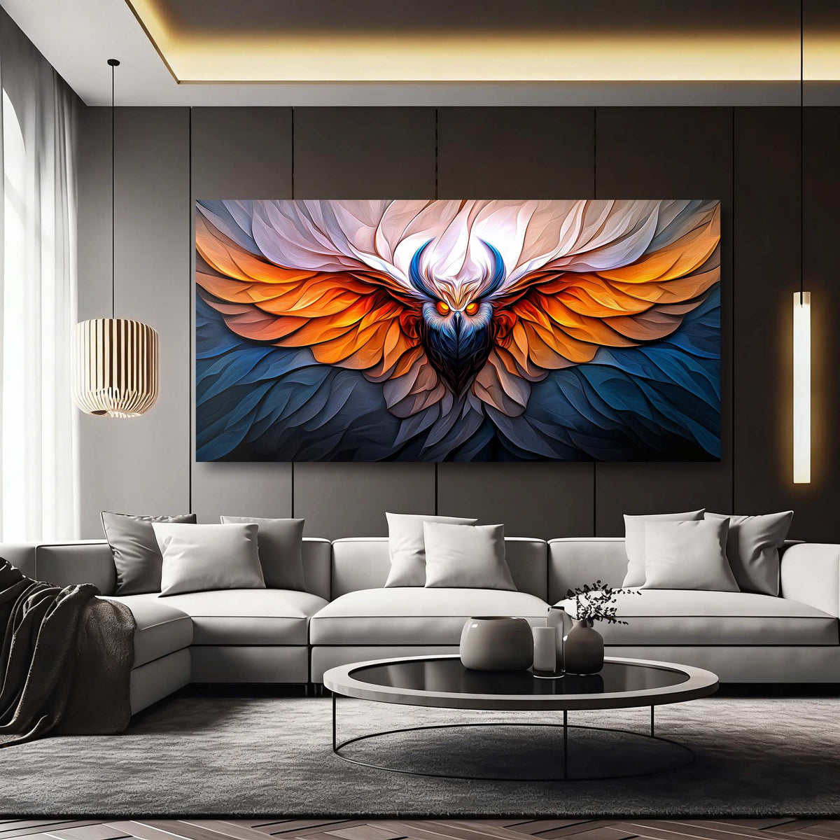 Orange Fantasy Abstract Canvas Wall Art for Living Room Prints Artwork Bedroom Office Decor