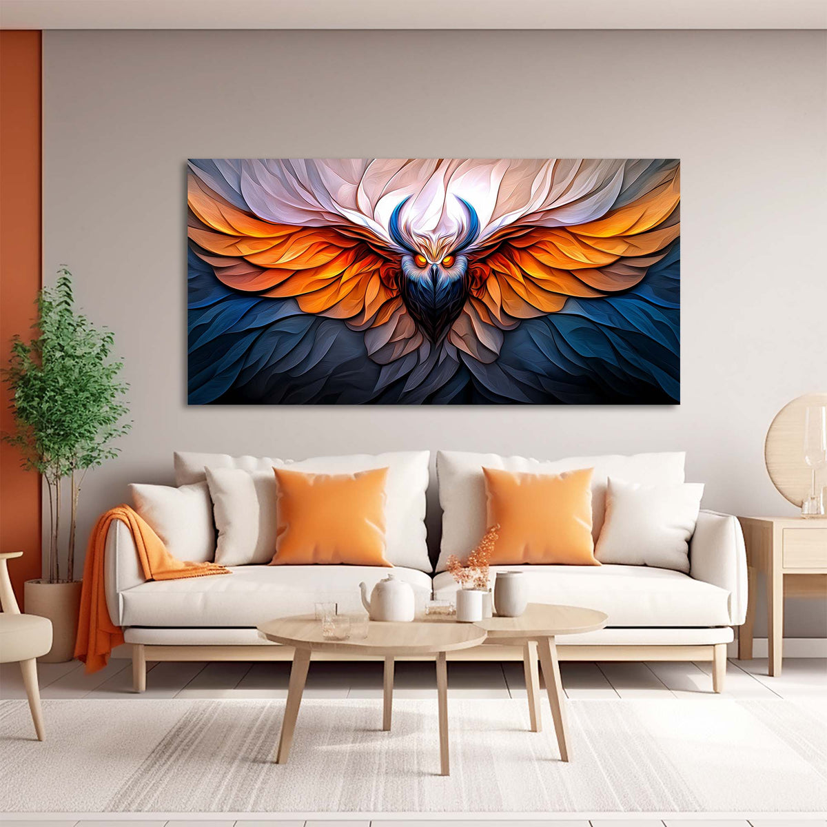 Orange Fantasy Abstract Canvas Wall Art for Living Room Prints Artwork Bedroom Office Decor
