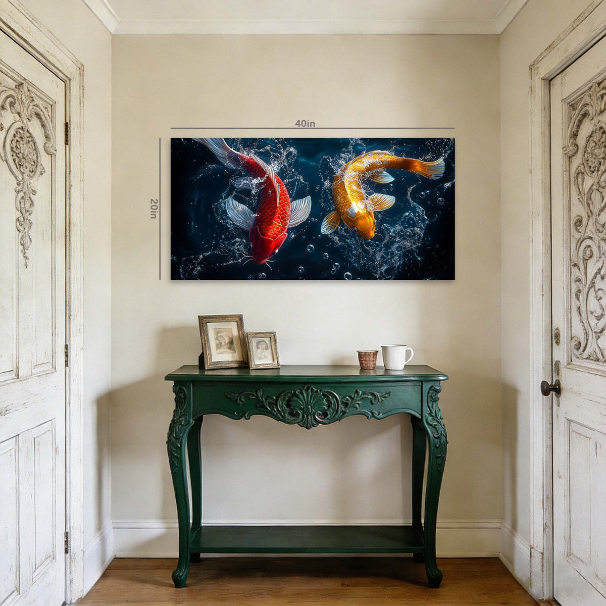 Navy Blue Asian Animals Wall Art Canvas Painting Prints Artwor Office Bedroom Living Room Decor