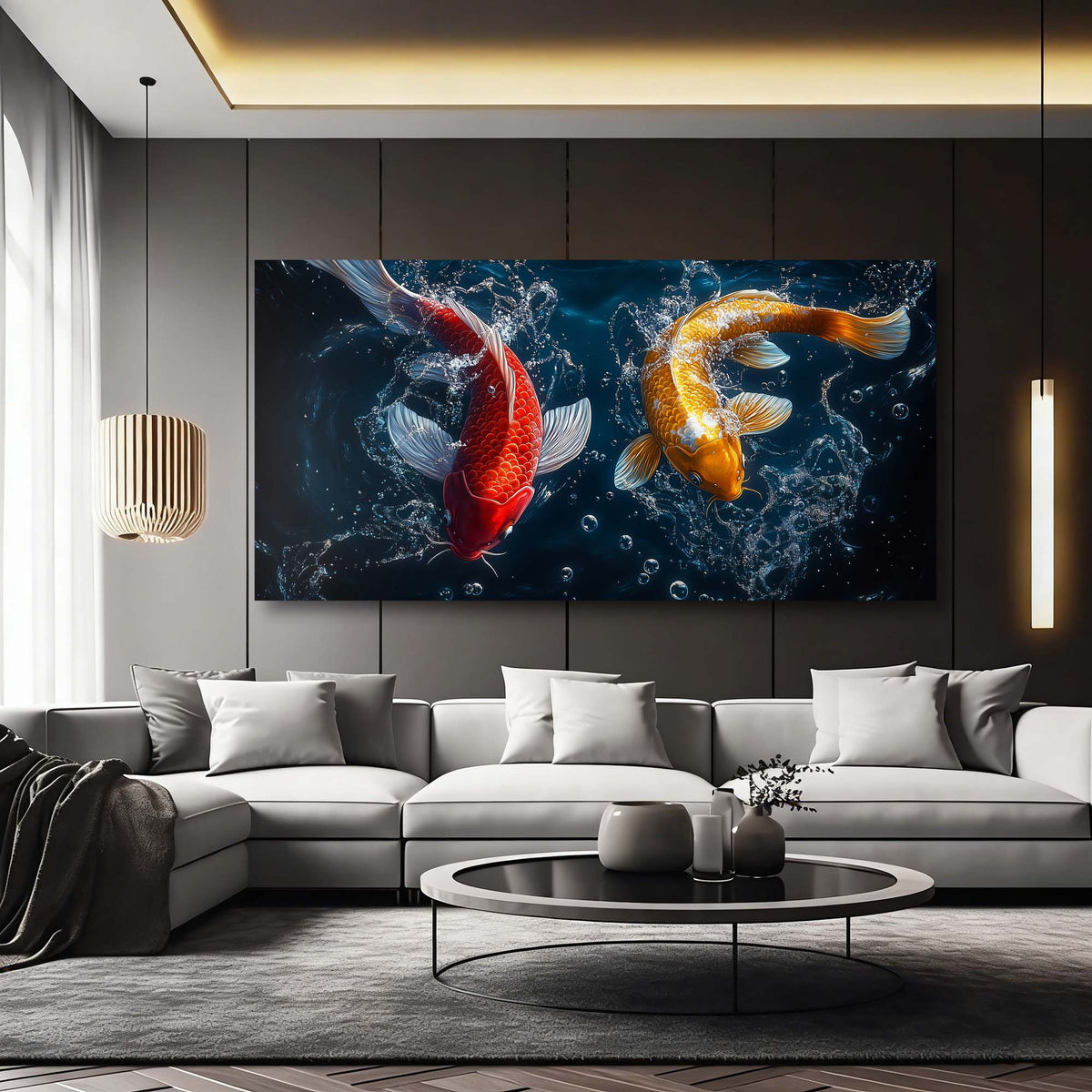 Navy Blue Asian Animals Wall Art Canvas Painting Prints Artwor Office Bedroom Living Room Decor
