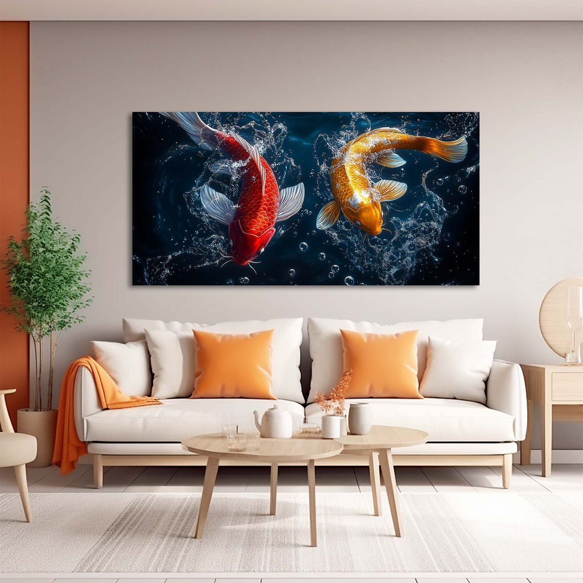 Navy Blue Asian Animals Wall Art Canvas Painting Prints Artwor Office Bedroom Living Room Decor