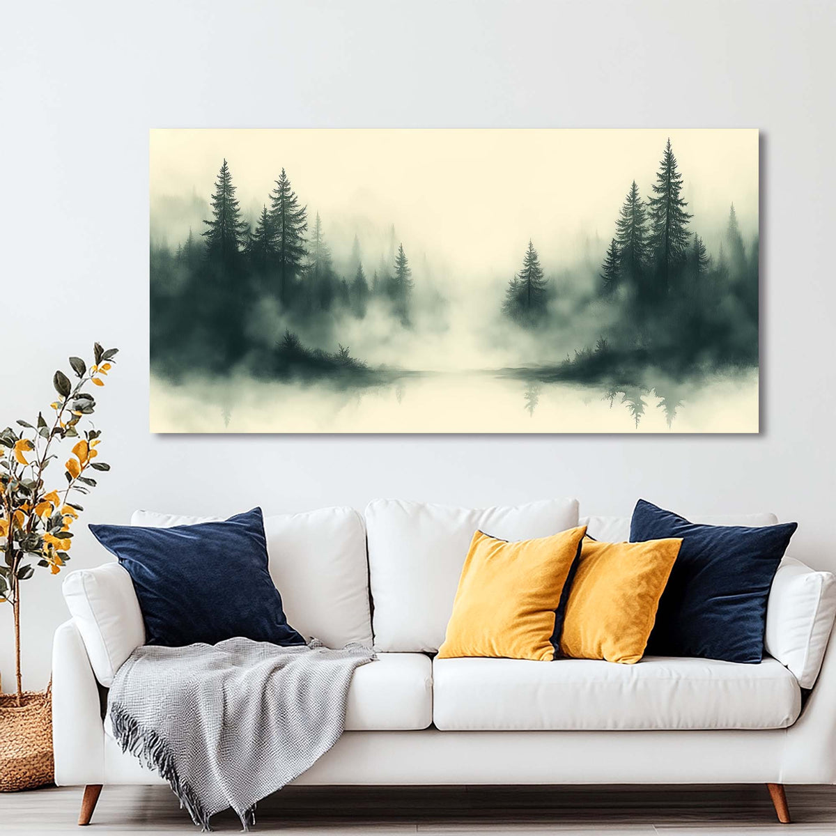 Navy Blue Nature Wall Art Paintings Print Canvas Painting Prints Modern Artwork Office Living Room Over the Couch Bedroom Decor