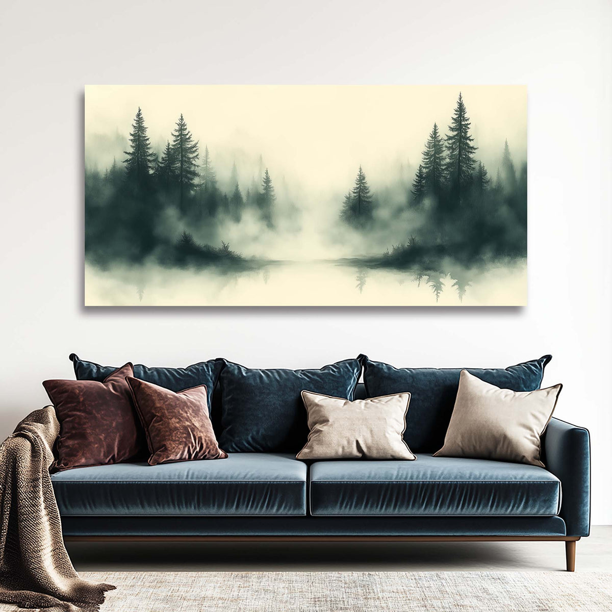 Navy Blue Nature Wall Art Paintings Print Canvas Painting Prints Modern Artwork Office Living Room Over the Couch Bedroom Decor
