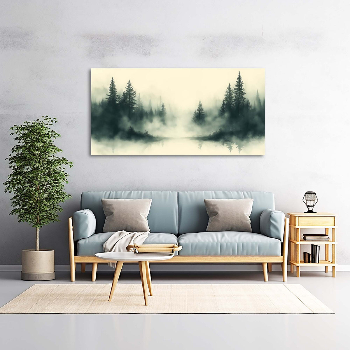 Navy Blue Nature Wall Art Paintings Print Canvas Painting Prints Modern Artwork Office Living Room Over the Couch Bedroom Decor