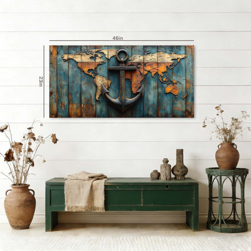 Black Nautical Maps Wall Art for Living Room Canvas Painting Prints Artwork Family Bedroom Office Decor