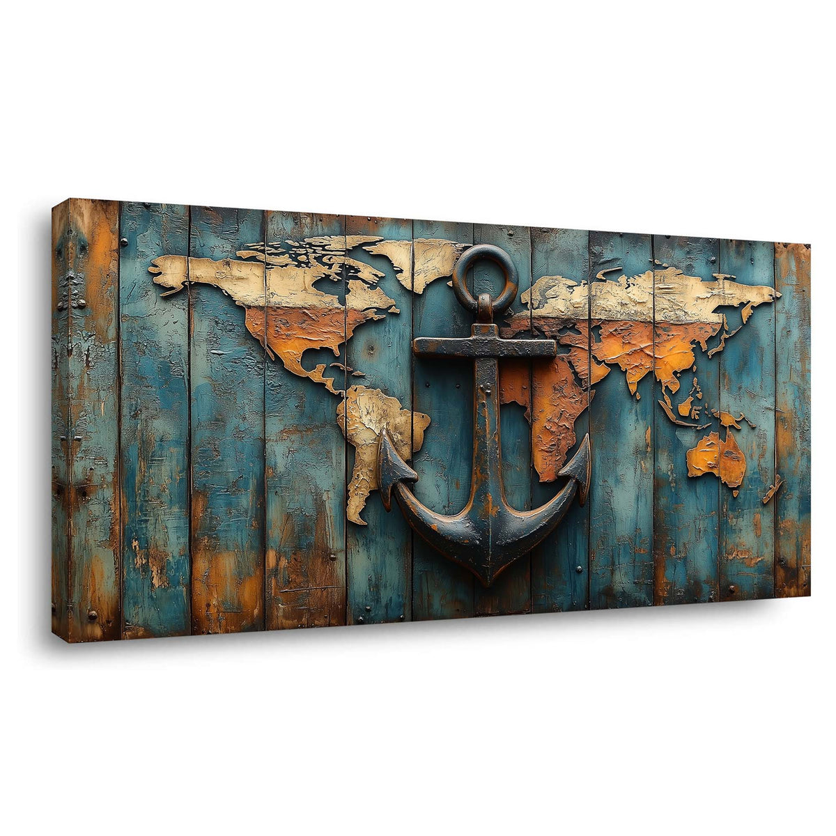 Black Nautical Maps Wall Art for Living Room Canvas Painting Prints Artwork Family Bedroom Office Decor