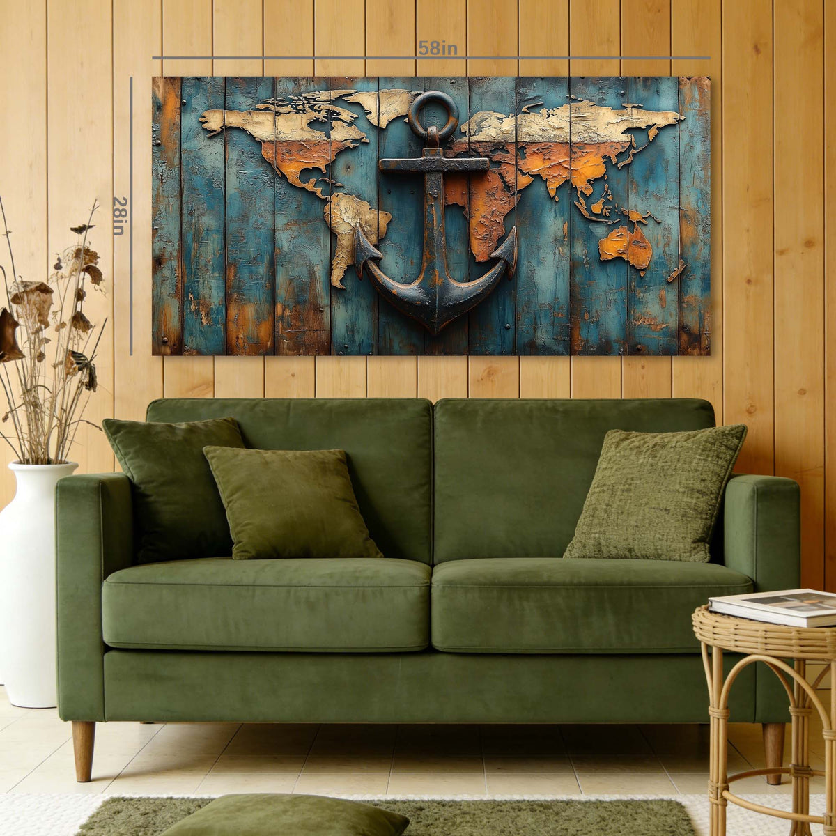 Black Nautical Maps Wall Art for Living Room Canvas Painting Prints Artwork Family Bedroom Office Decor