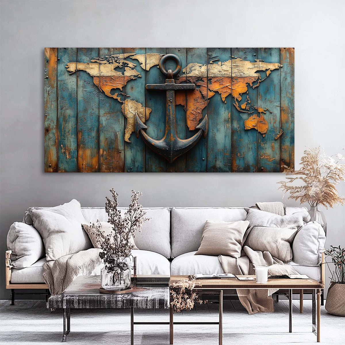 Black Nautical Maps Wall Art for Living Room Canvas Painting Prints Artwork Family Bedroom Office Decor