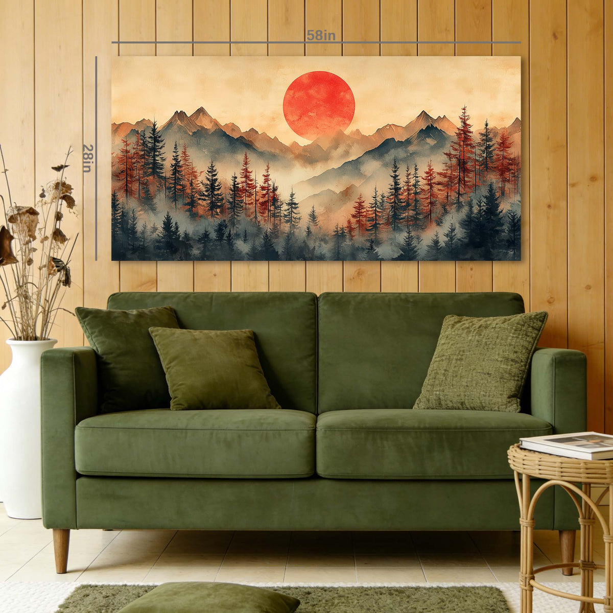 Navy Blue Oriental Nature Canvas Wall Art for Living Room Prints Artwork Bedroom Office Decor