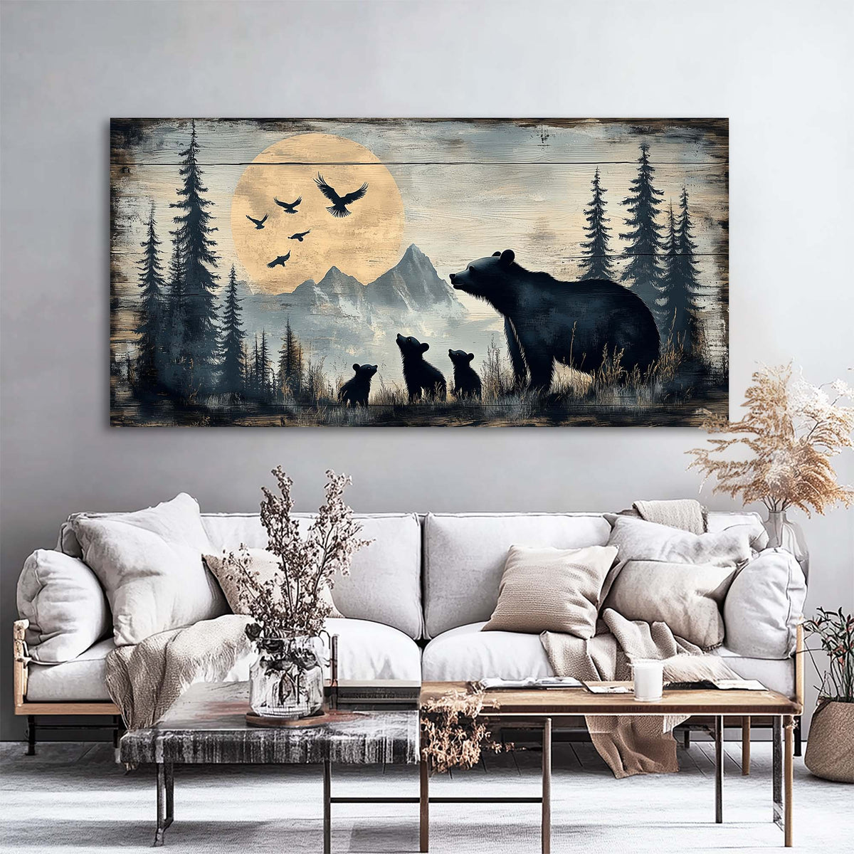 Navy Blue Wildlife Animals Wall Art Modern Canvas Painting Prints Artwork Office Hallway Bedroom Living Room Decor