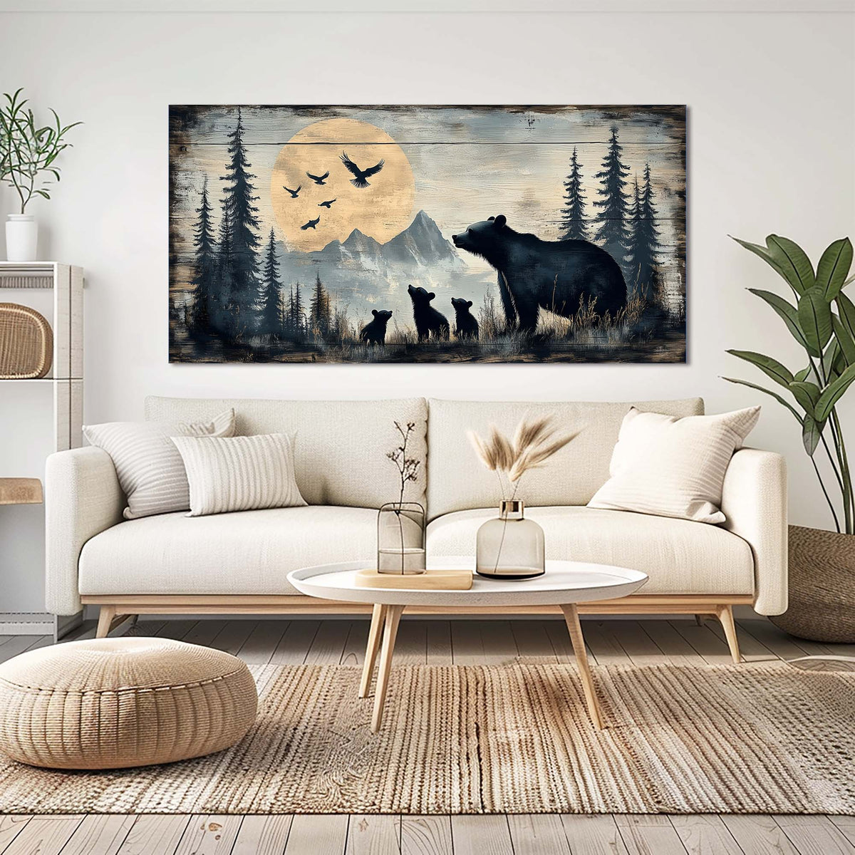 Navy Blue Wildlife Animals Wall Art Modern Canvas Painting Prints Artwork Office Hallway Bedroom Living Room Decor