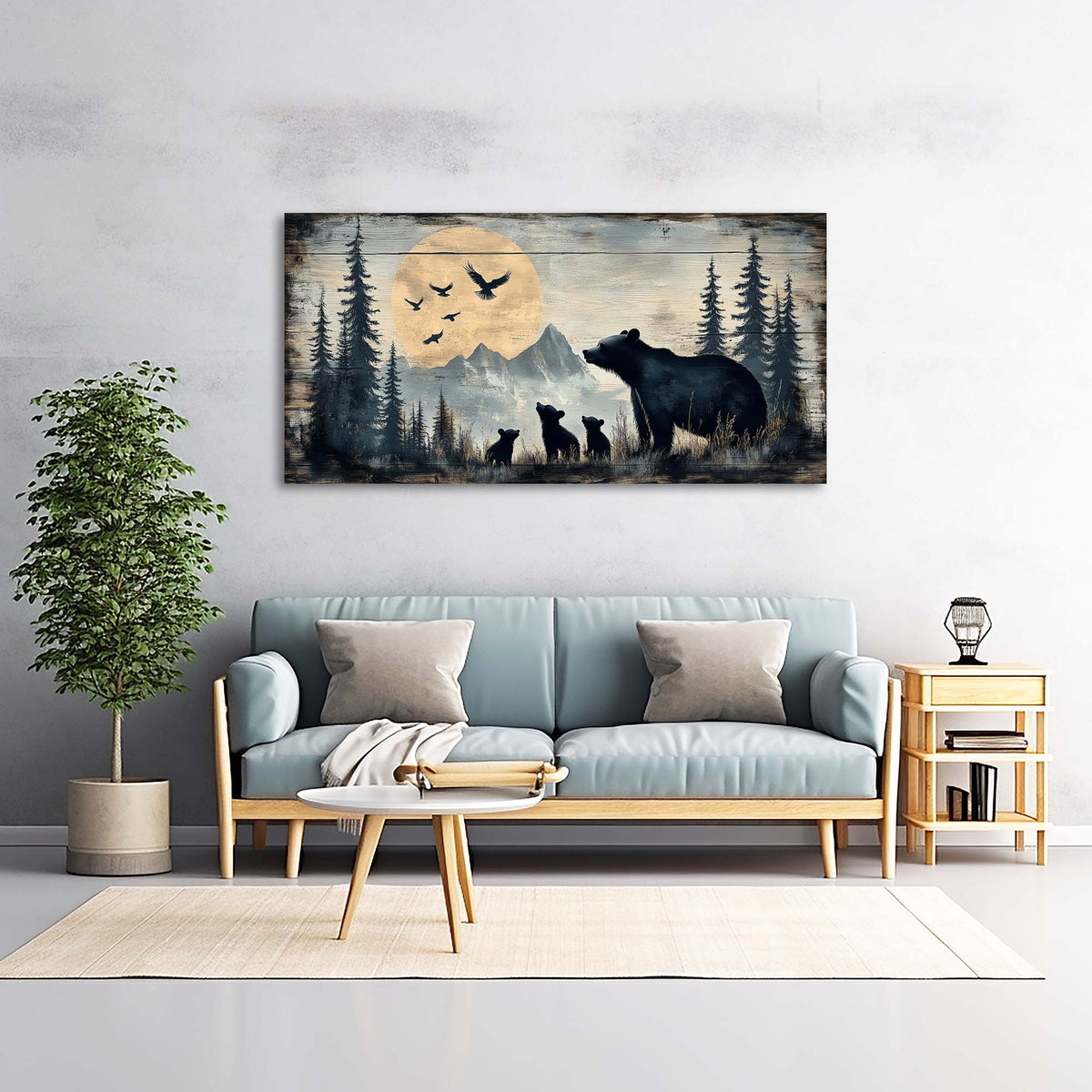 Navy Blue Wildlife Animals Wall Art Modern Canvas Painting Prints Artwork Office Hallway Bedroom Living Room Decor
